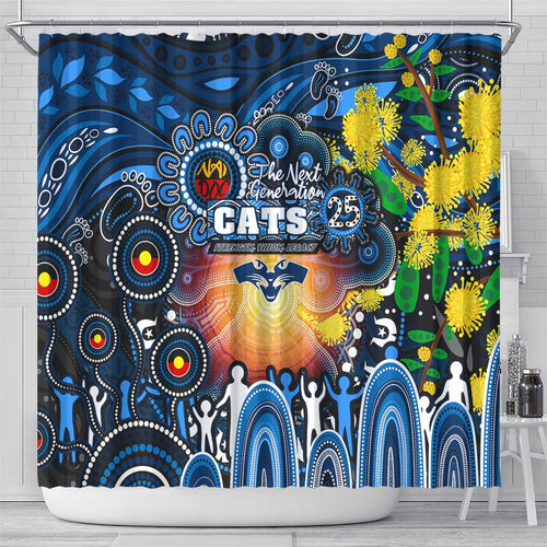 NAIDOC Week 2025 Cats Football Shower Curtain Aboriginal Dot Painting