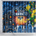 NAIDOC Week 2025 Cats Football Shower Curtain Aboriginal Dot Painting