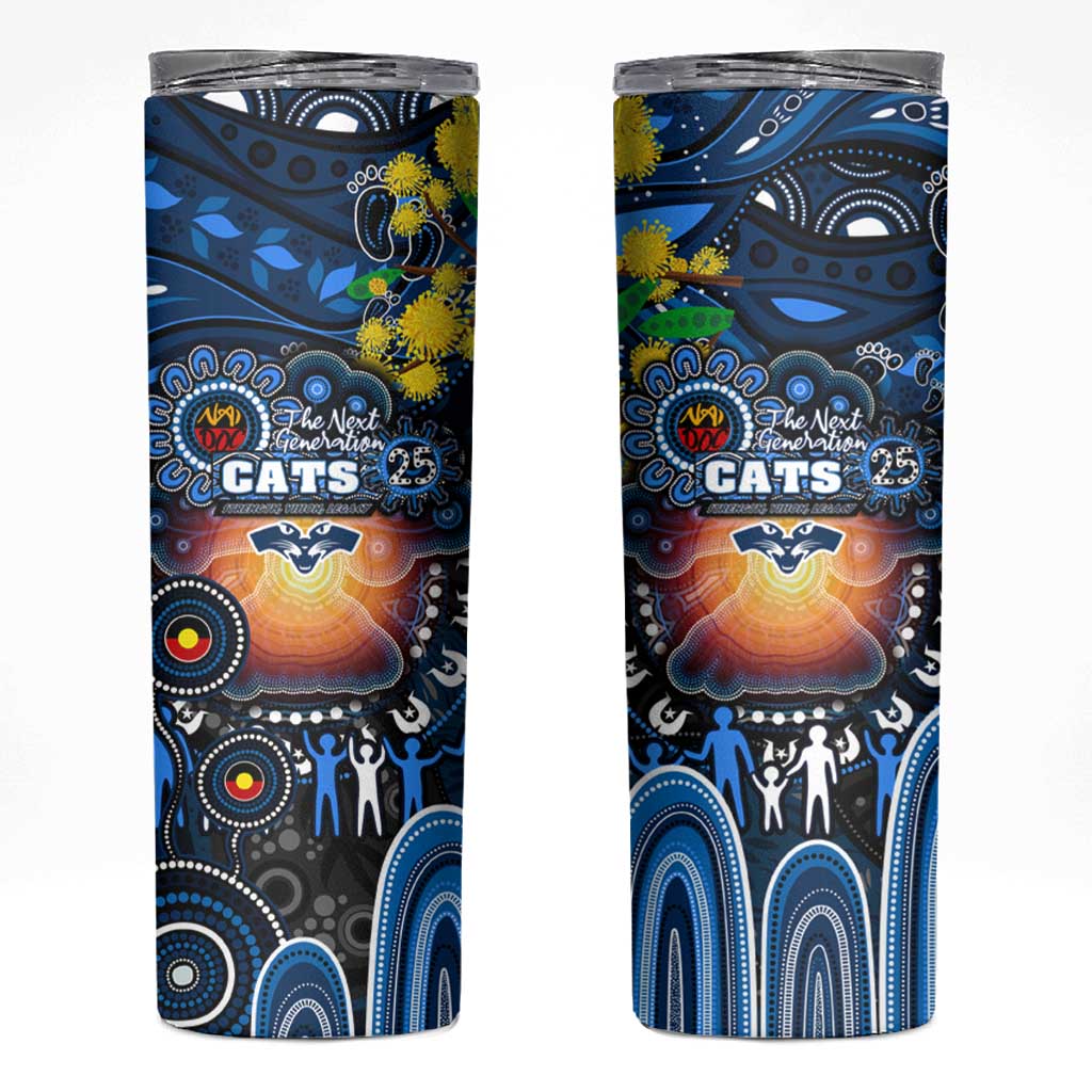 NAIDOC Week 2025 Cats Football Skinny Tumbler Aboriginal Dot Painting