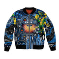 Personalised NAIDOC Week 2025 Cats Football Sleeve Zip Bomber Jacket Aboriginal Dot Painting
