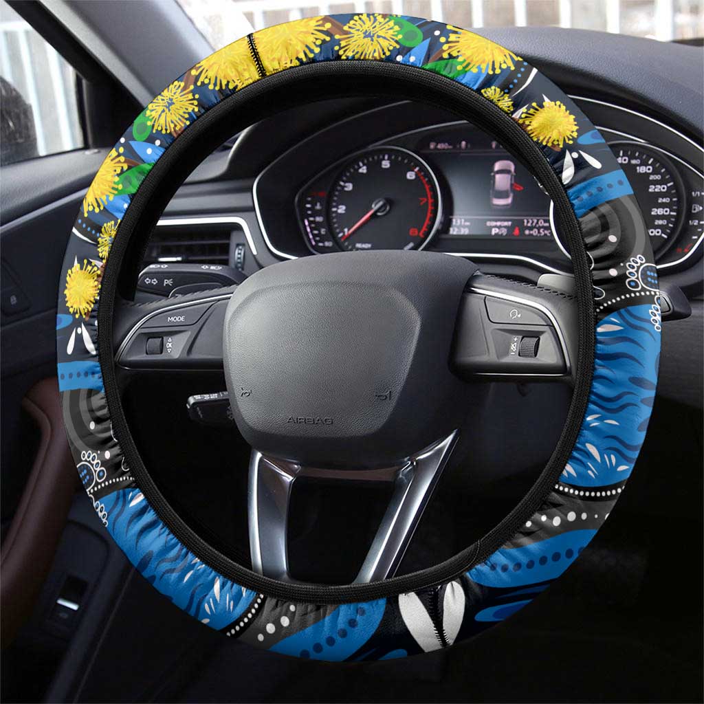NAIDOC Week 2025 Cats Football Steering Wheel Cover Aboriginal Dot Painting
