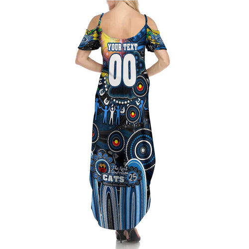 Personalised NAIDOC Week 2025 Cats Football Summer Maxi Dress Aboriginal Dot Painting