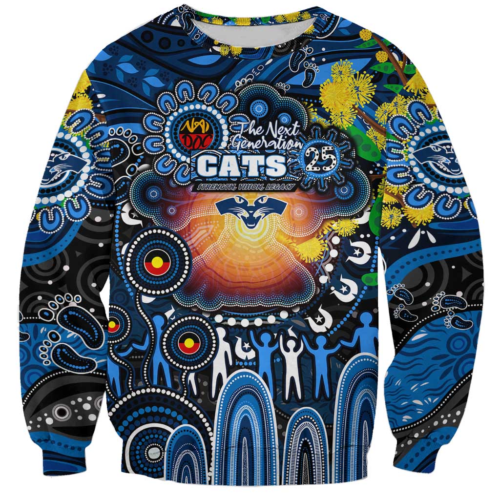 Personalised NAIDOC Week 2025 Cats Football Sweatshirt Aboriginal Dot Painting