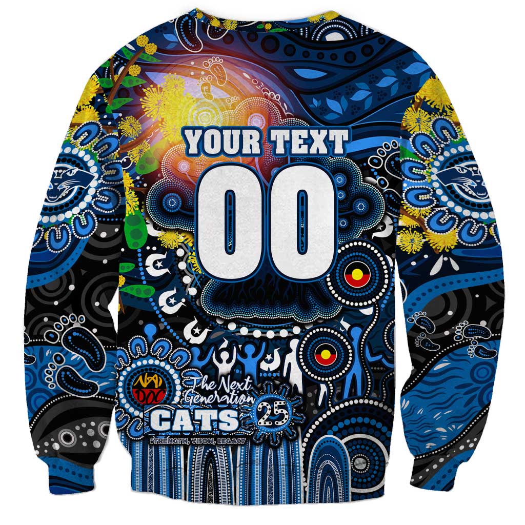 Personalised NAIDOC Week 2025 Cats Football Sweatshirt Aboriginal Dot Painting