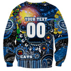 Personalised NAIDOC Week 2025 Cats Football Sweatshirt Aboriginal Dot Painting