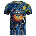 Personalised NAIDOC Week 2025 Cats Football T Shirt Aboriginal Dot Painting