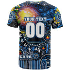 Personalised NAIDOC Week 2025 Cats Football T Shirt Aboriginal Dot Painting