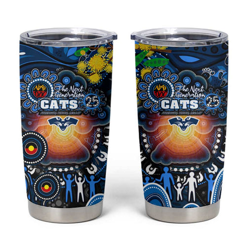 NAIDOC Week 2025 Cats Football Tumbler Cup Aboriginal Dot Painting