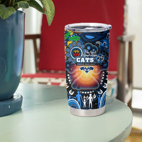 NAIDOC Week 2025 Cats Football Tumbler Cup Aboriginal Dot Painting