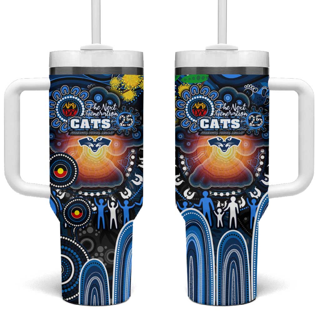 NAIDOC Week 2025 Cats Football Tumbler With Handle Aboriginal Dot Painting