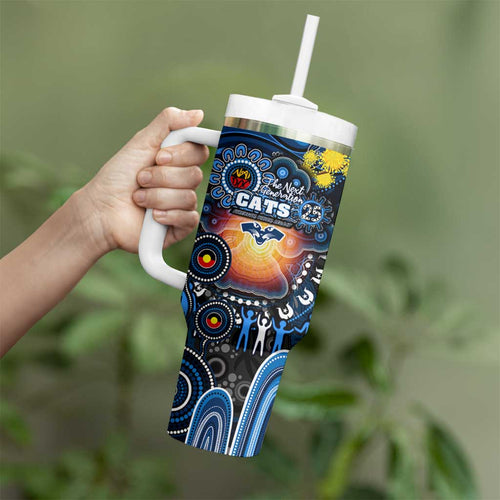 NAIDOC Week 2025 Cats Football Tumbler With Handle Aboriginal Dot Painting