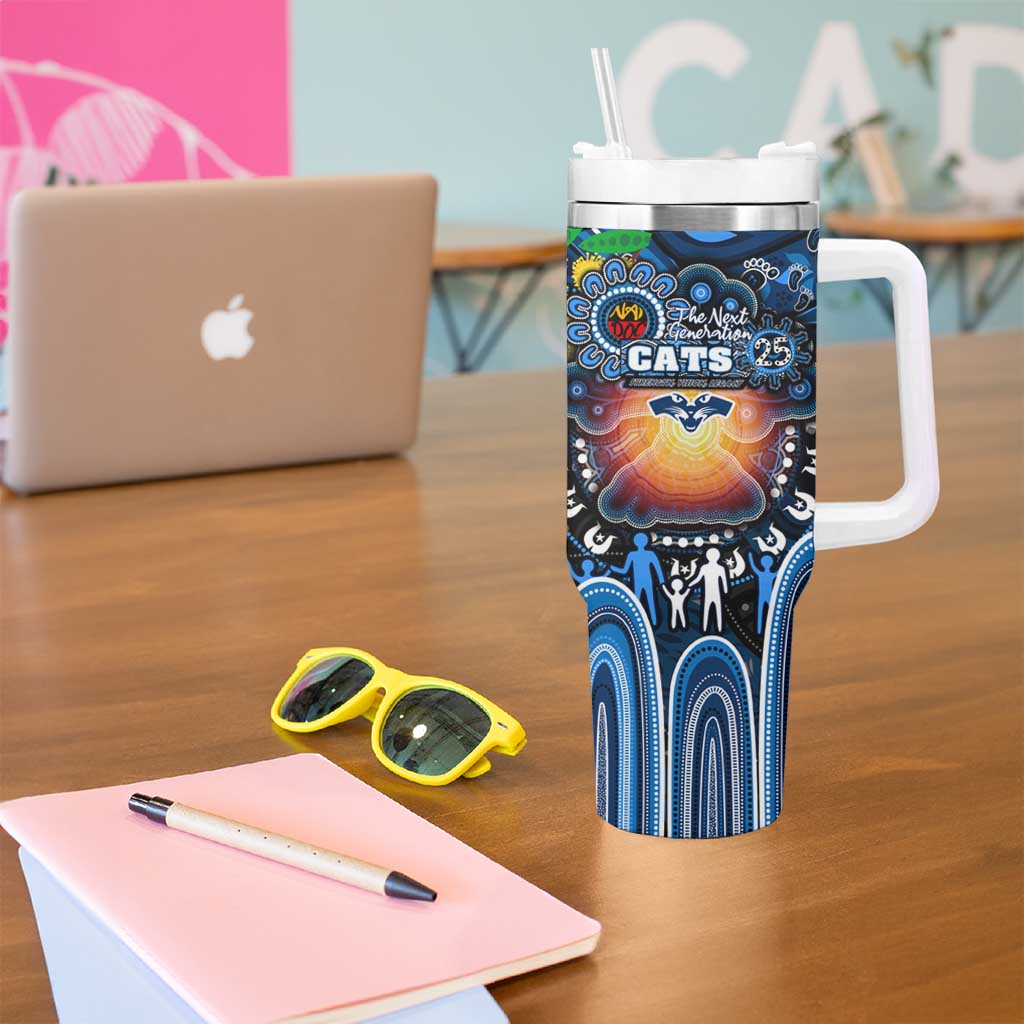 NAIDOC Week 2025 Cats Football Tumbler With Handle Aboriginal Dot Painting