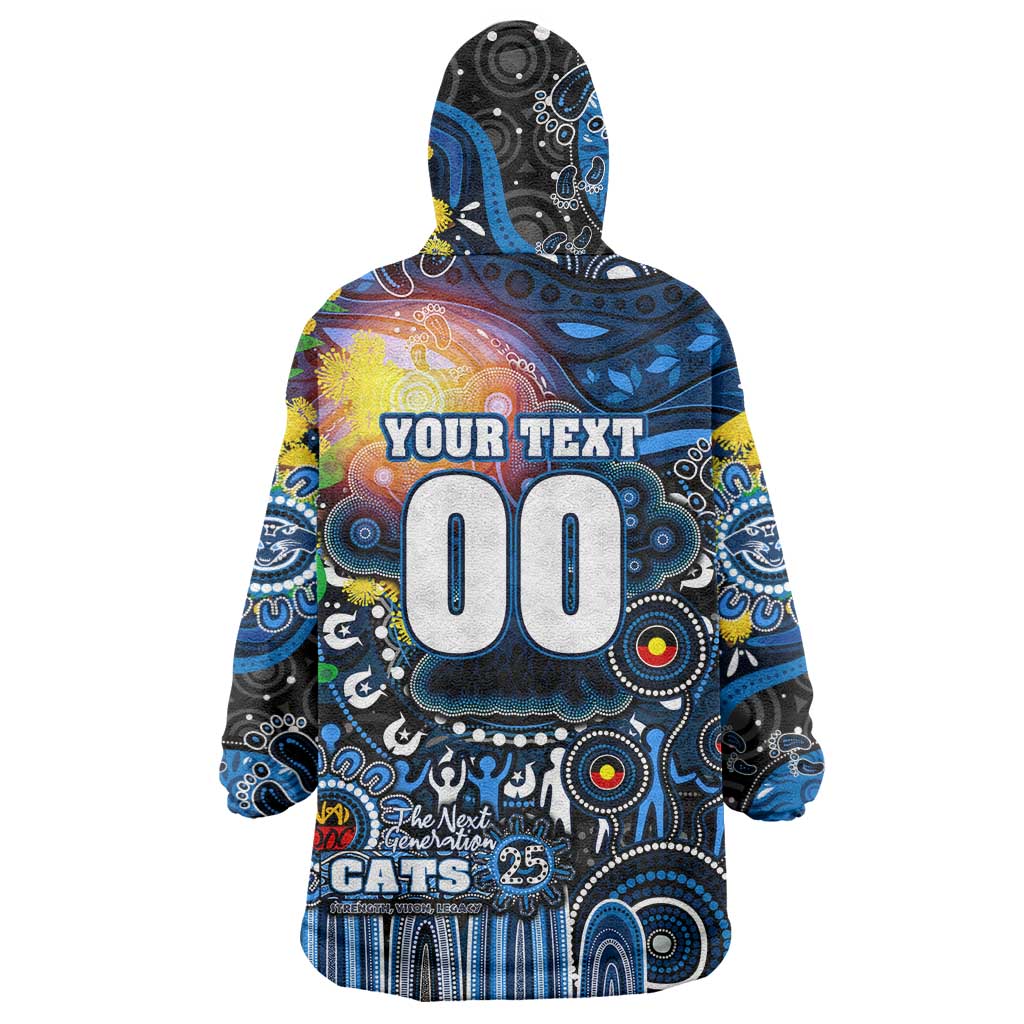 Personalised NAIDOC Week 2025 Cats Football Wearable Blanket Hoodie Aboriginal Dot Painting