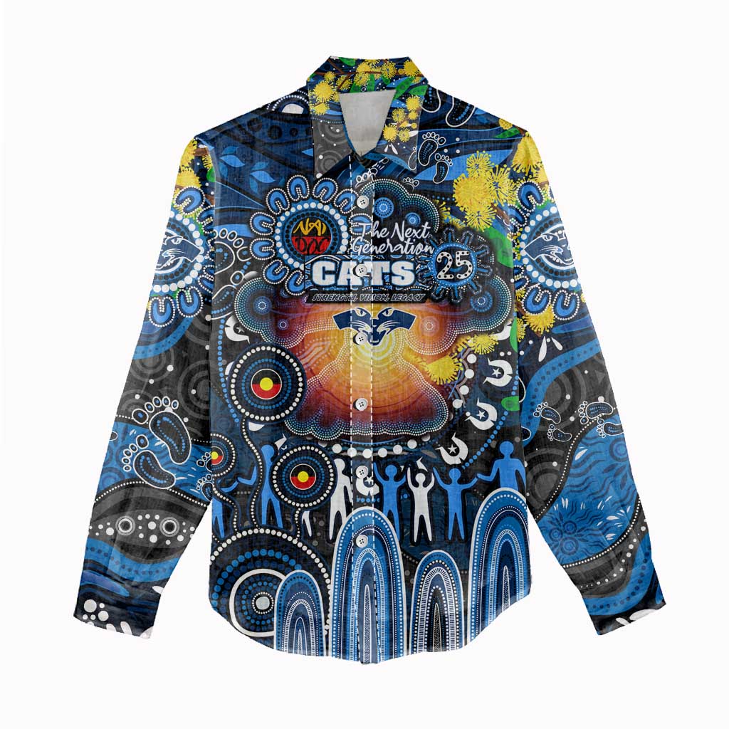 Personalised NAIDOC Week 2025 Cats Football Women Casual Shirt Aboriginal Dot Painting