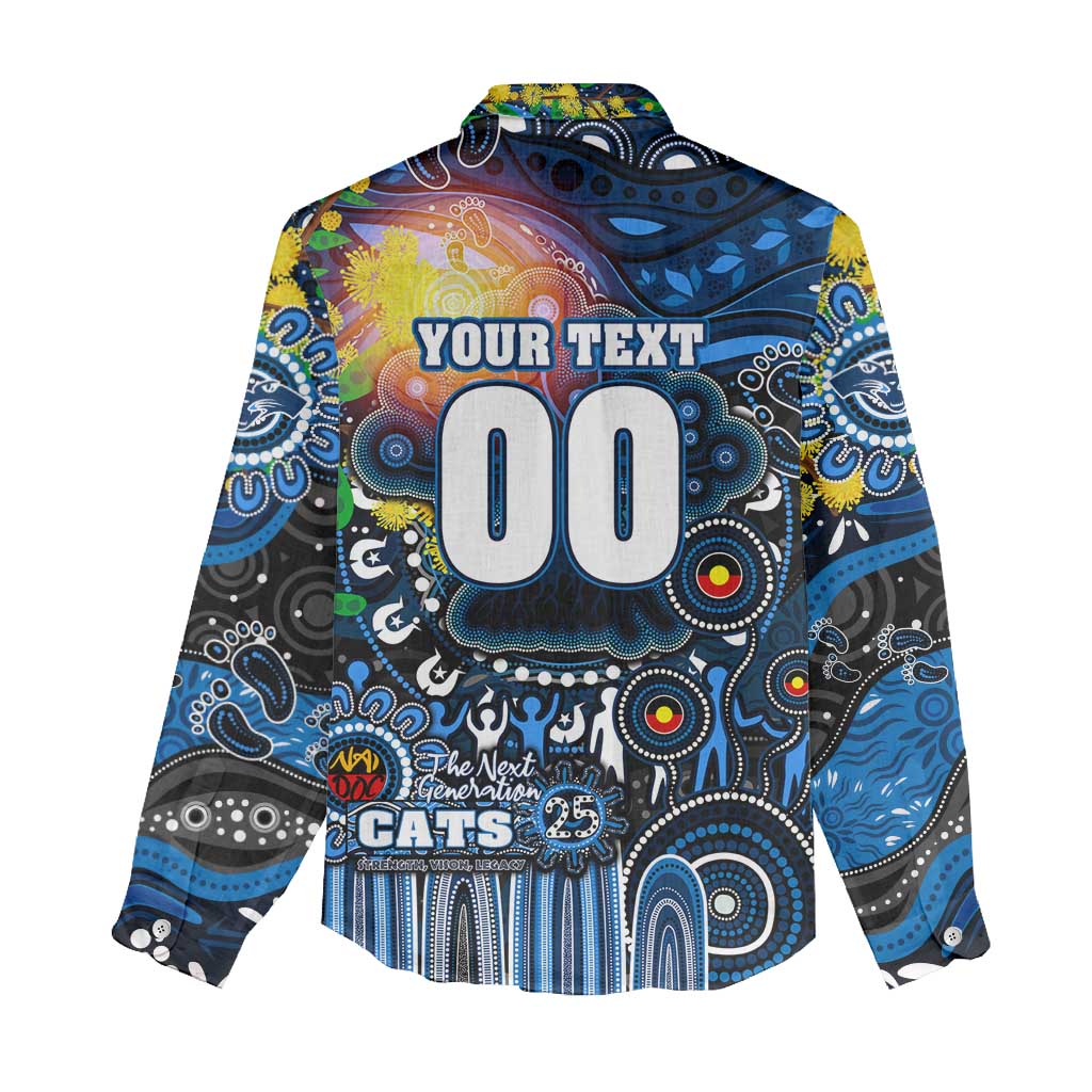 Personalised NAIDOC Week 2025 Cats Football Women Casual Shirt Aboriginal Dot Painting