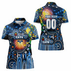 Personalised NAIDOC Week 2025 Cats Football Women Polo Shirt Aboriginal Dot Painting