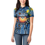 Personalised NAIDOC Week 2025 Cats Football Women Polo Shirt Aboriginal Dot Painting