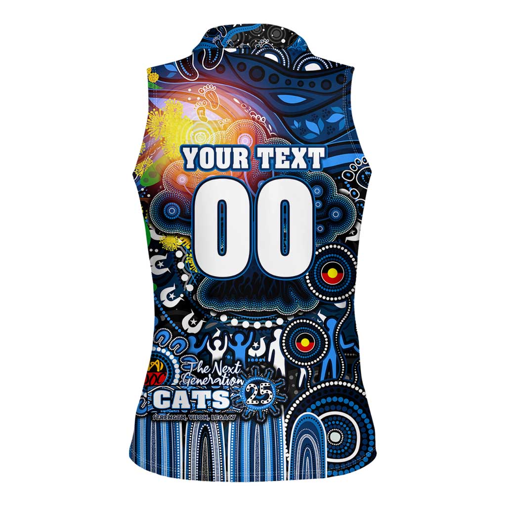 Personalised NAIDOC Week 2025 Cats Football Women Sleeveless Polo Shirt Aboriginal Dot Painting