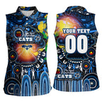 Personalised NAIDOC Week 2025 Cats Football Women Sleeveless Polo Shirt Aboriginal Dot Painting