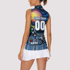 Personalised NAIDOC Week 2025 Cats Football Women Sleeveless Polo Shirt Aboriginal Dot Painting