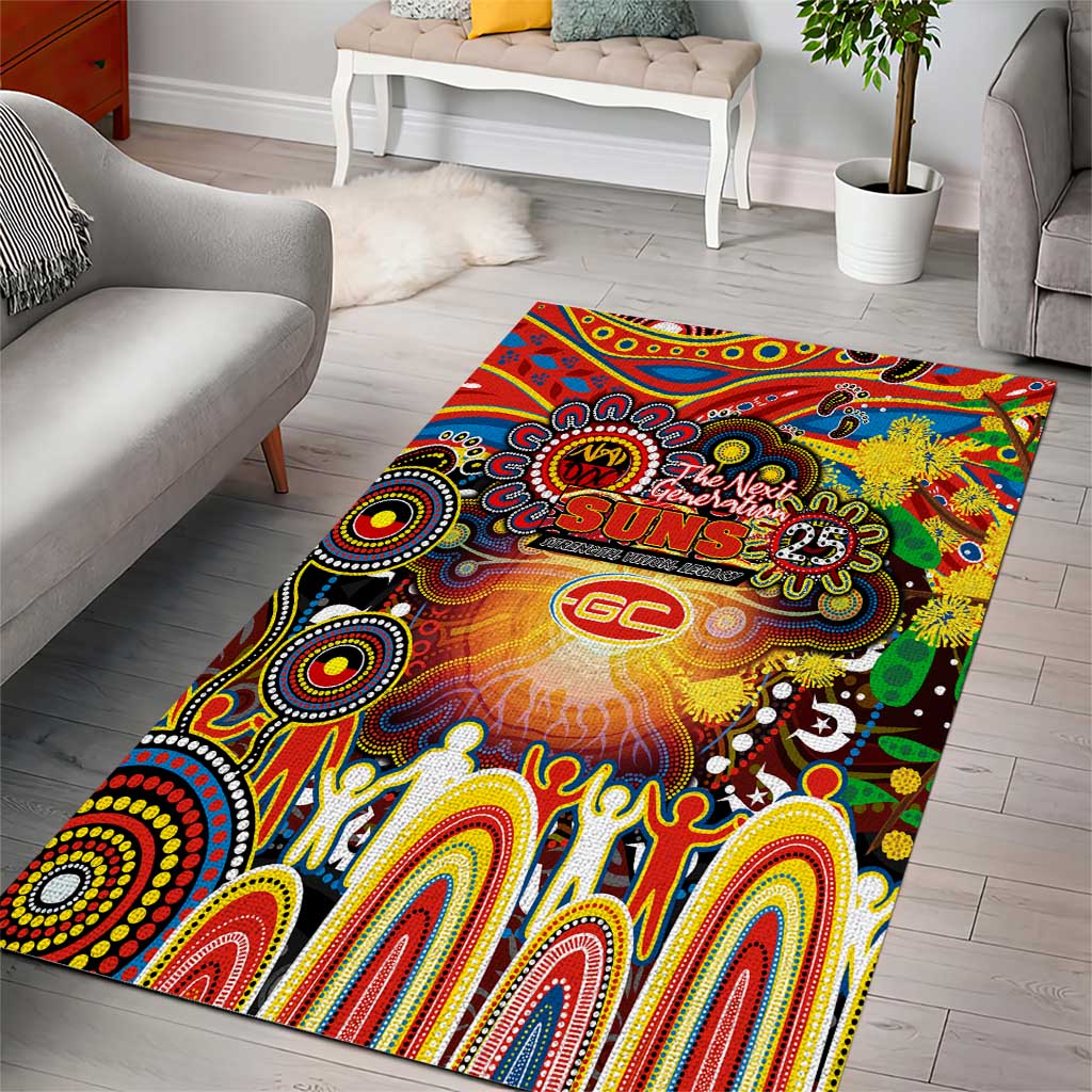 NAIDOC Week 2025 Suns Football Area Rug Aboriginal Dot Painting