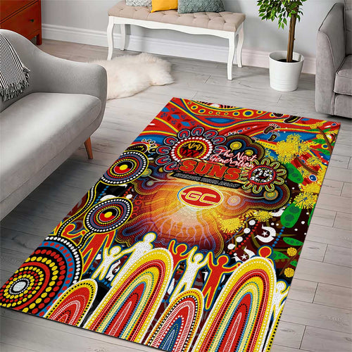 NAIDOC Week 2025 Suns Football Area Rug Aboriginal Dot Painting