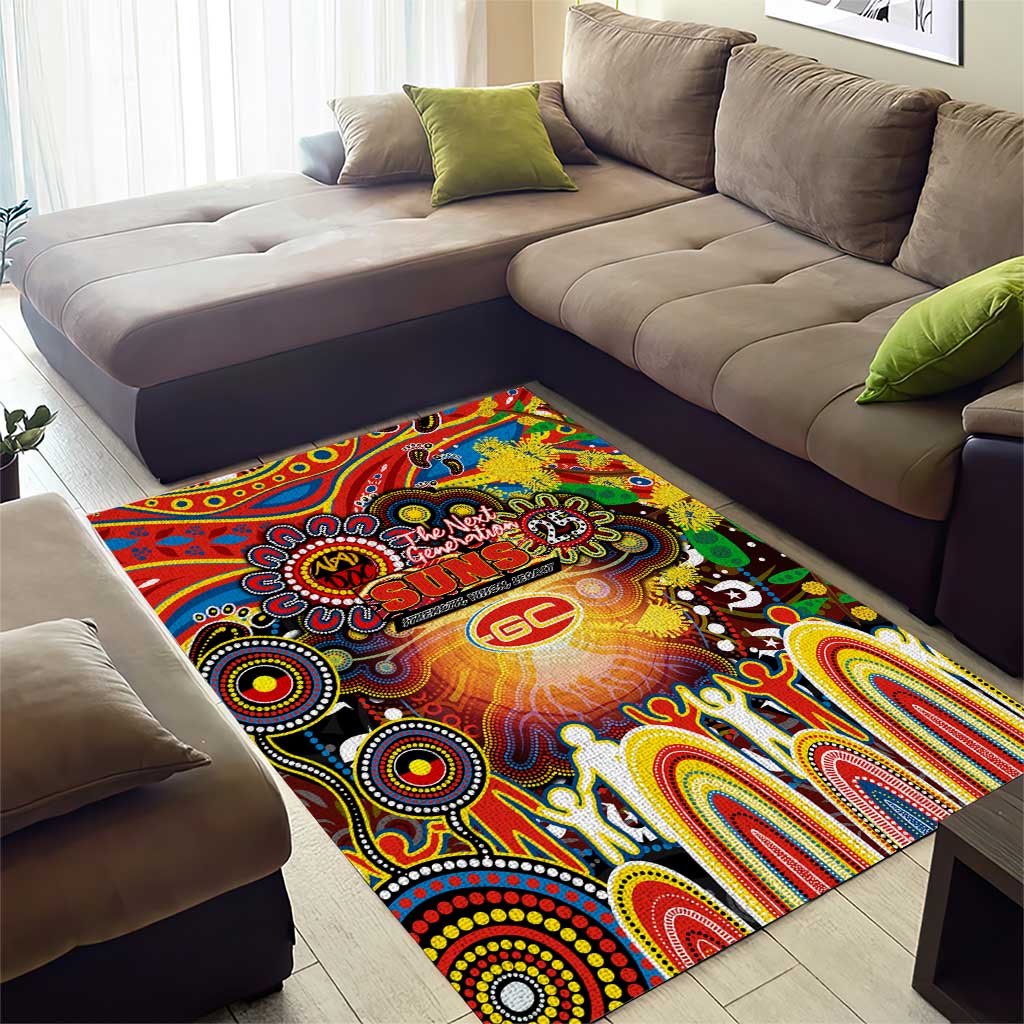 NAIDOC Week 2025 Suns Football Area Rug Aboriginal Dot Painting