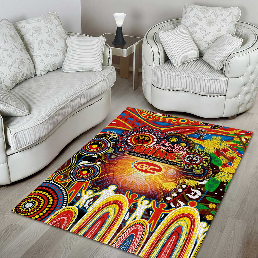 NAIDOC Week 2025 Suns Football Area Rug Aboriginal Dot Painting