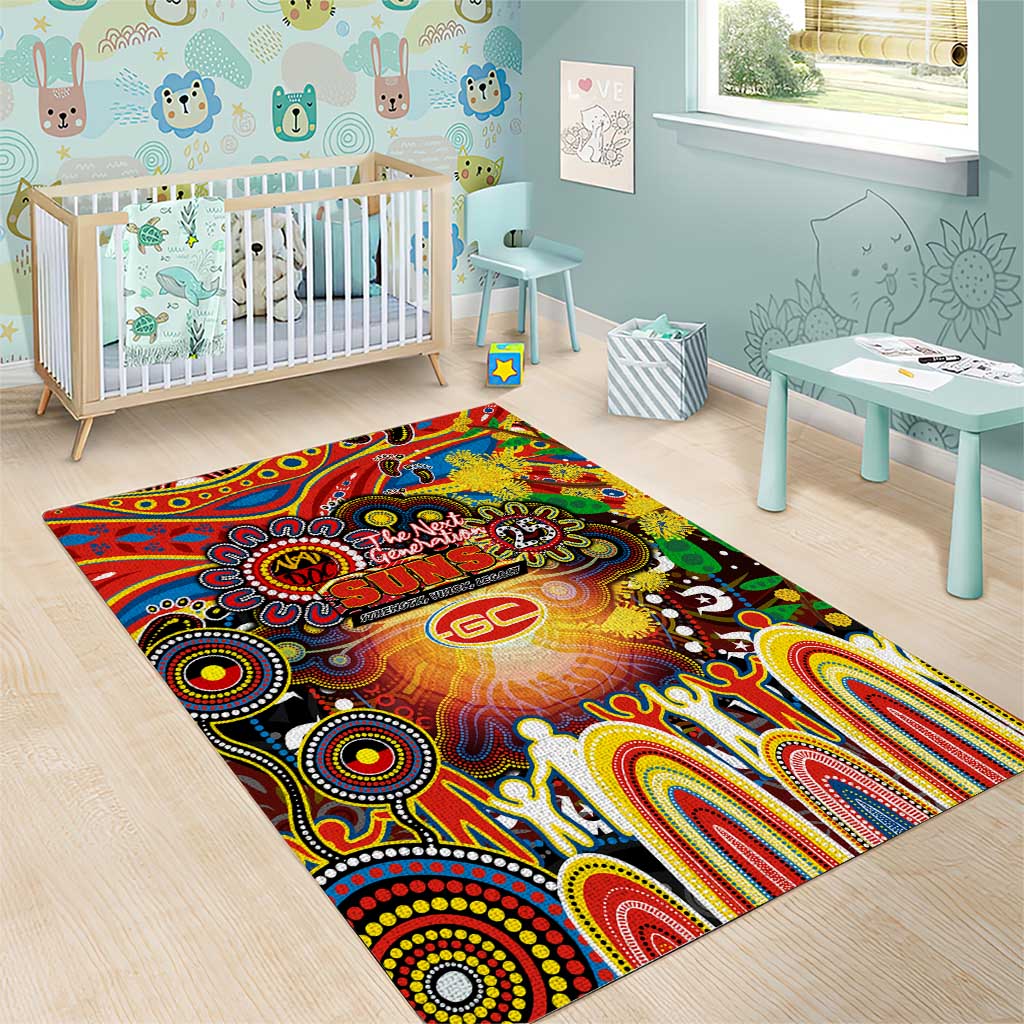 NAIDOC Week 2025 Suns Football Area Rug Aboriginal Dot Painting