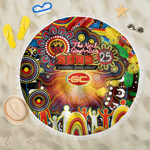 NAIDOC Week 2025 Suns Football Beach Blanket Aboriginal Dot Painting
