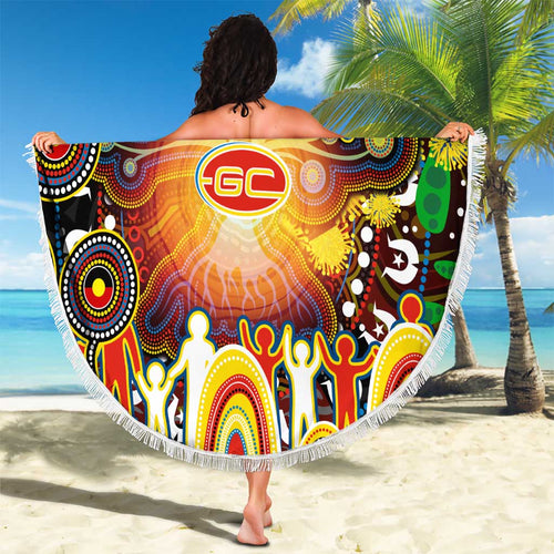 NAIDOC Week 2025 Suns Football Beach Blanket Aboriginal Dot Painting