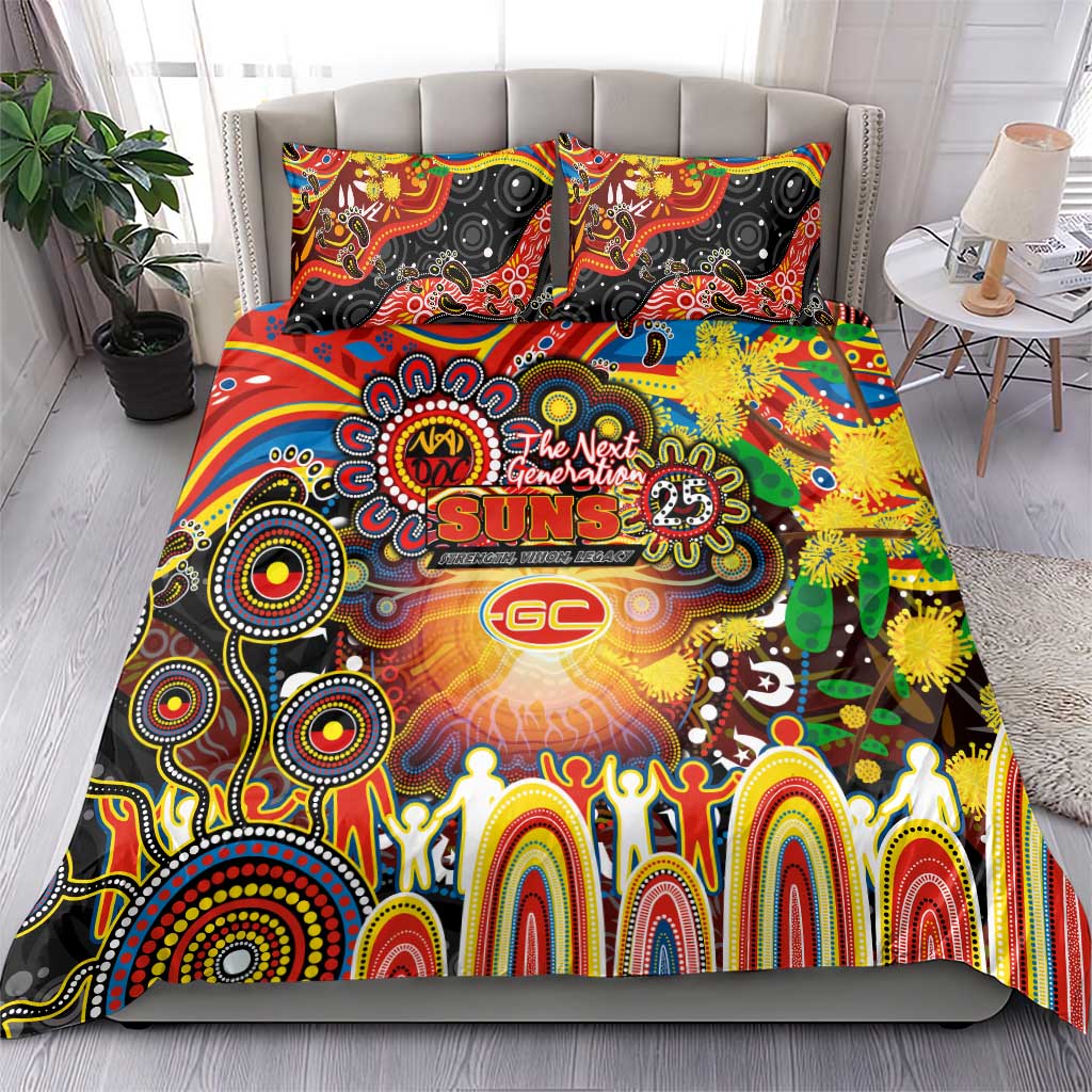 NAIDOC Week 2025 Suns Football Bedding Set Aboriginal Dot Painting