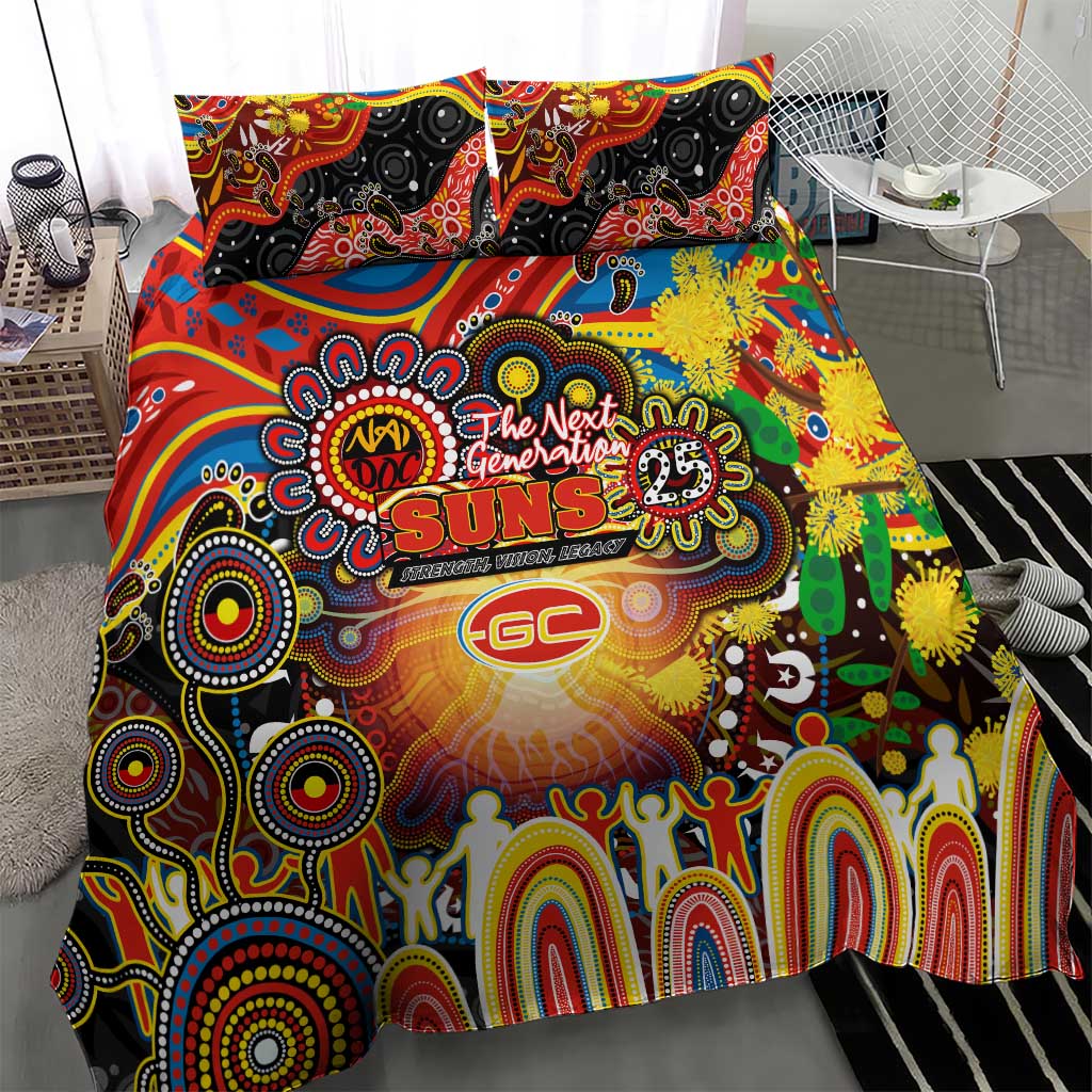 NAIDOC Week 2025 Suns Football Bedding Set Aboriginal Dot Painting