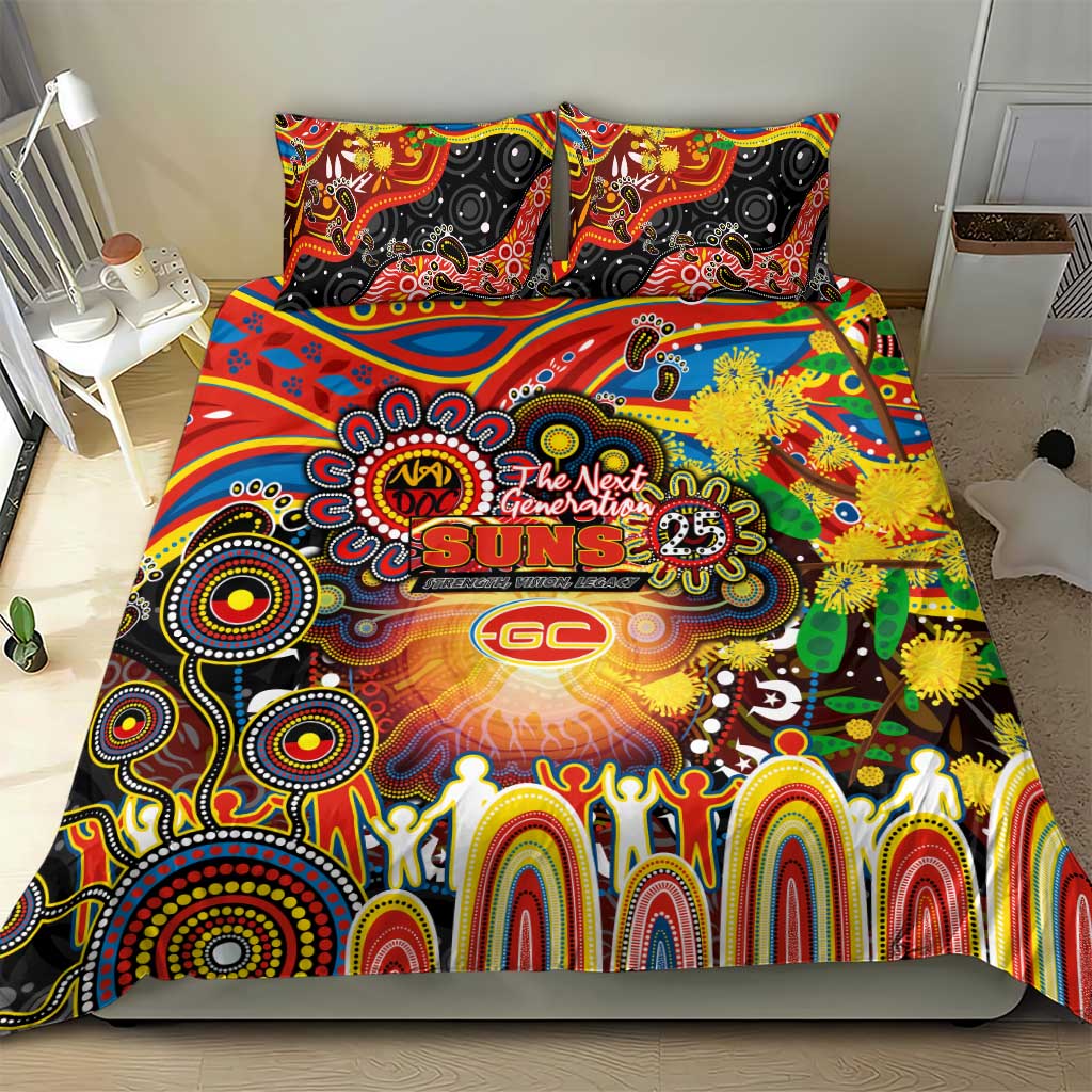 NAIDOC Week 2025 Suns Football Bedding Set Aboriginal Dot Painting