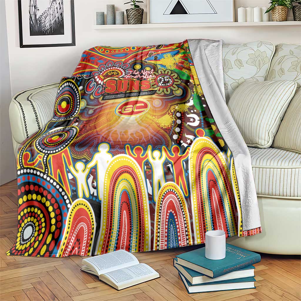 NAIDOC Week 2025 Suns Football Blanket Aboriginal Dot Painting