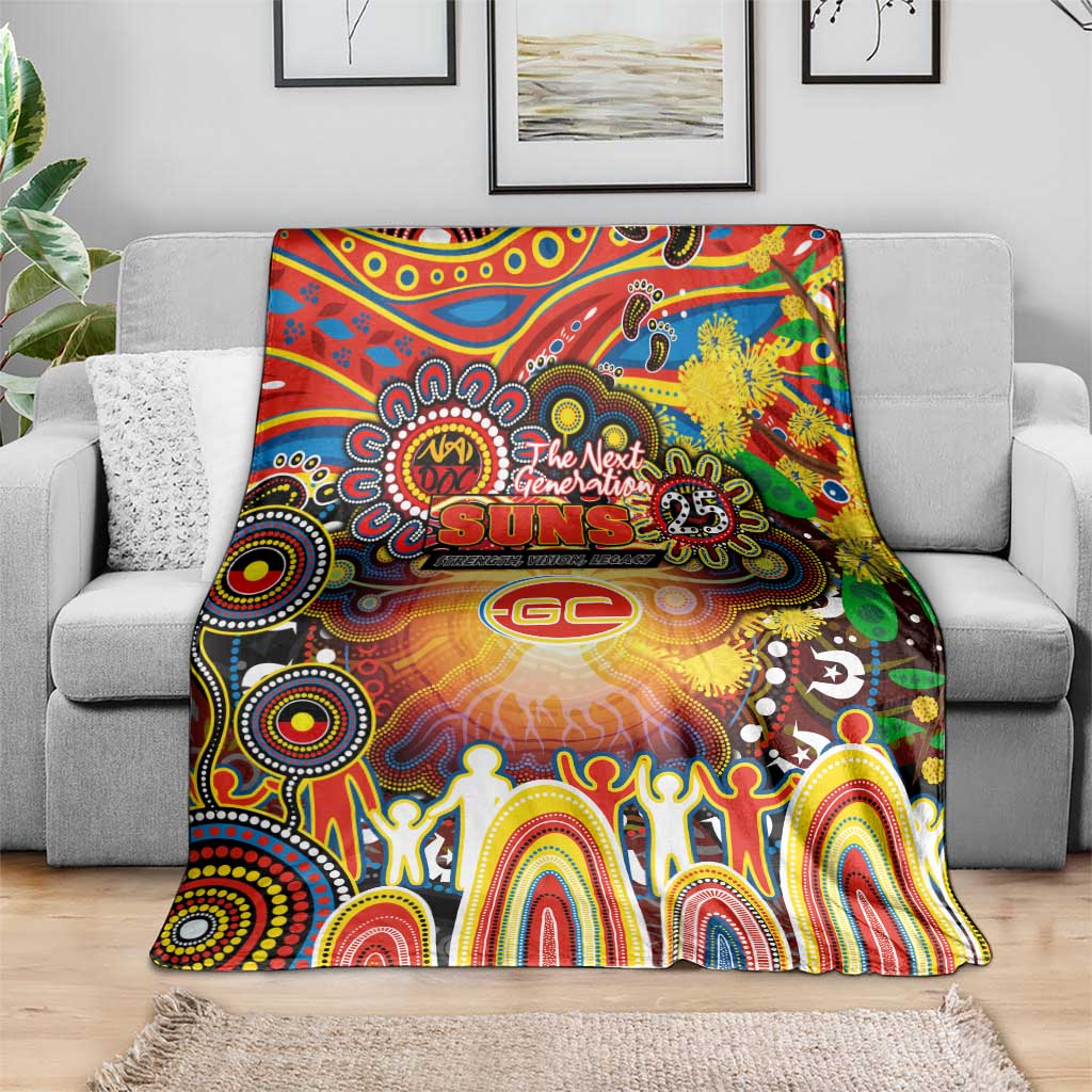 NAIDOC Week 2025 Suns Football Blanket Aboriginal Dot Painting