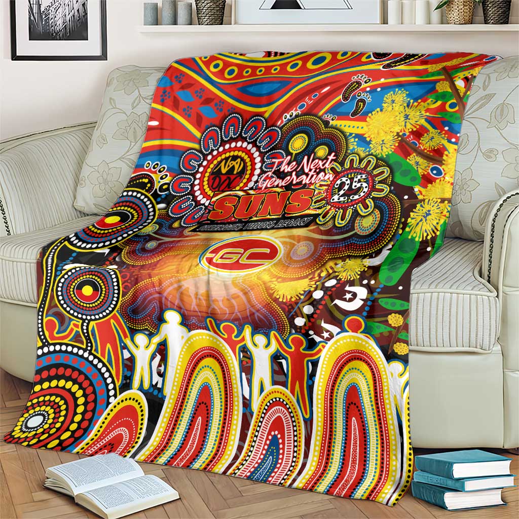 NAIDOC Week 2025 Suns Football Blanket Aboriginal Dot Painting