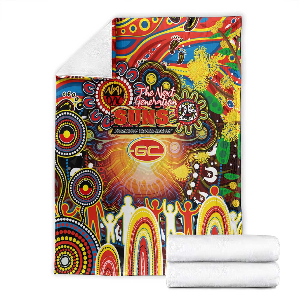 NAIDOC Week 2025 Suns Football Blanket Aboriginal Dot Painting