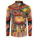 Personalised NAIDOC Week 2025 Suns Football Button Sweatshirt Aboriginal Dot Painting