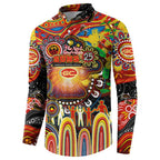 Personalised NAIDOC Week 2025 Suns Football Button Sweatshirt Aboriginal Dot Painting