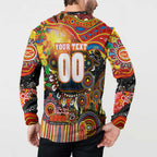 Personalised NAIDOC Week 2025 Suns Football Button Sweatshirt Aboriginal Dot Painting