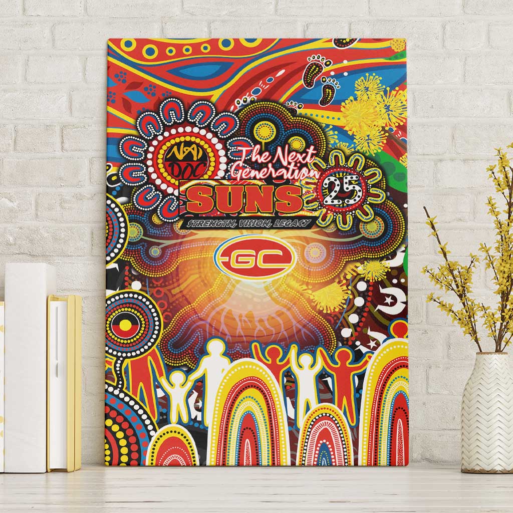 NAIDOC Week 2025 Suns Football Canvas Wall Art Aboriginal Dot Painting