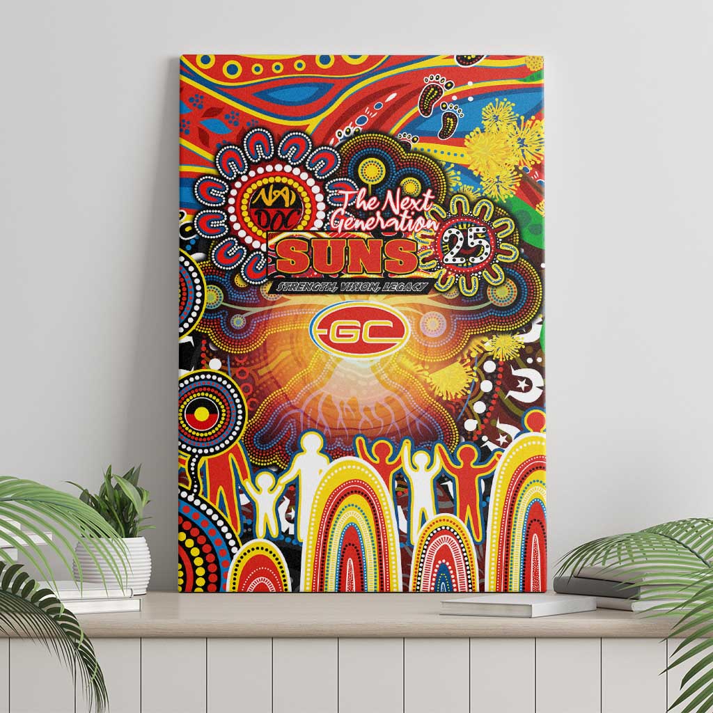 NAIDOC Week 2025 Suns Football Canvas Wall Art Aboriginal Dot Painting