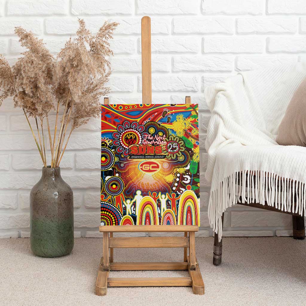 NAIDOC Week 2025 Suns Football Canvas Wall Art Aboriginal Dot Painting