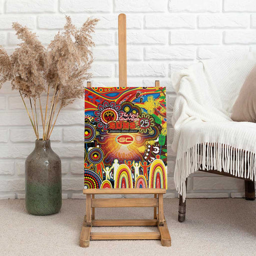 NAIDOC Week 2025 Suns Football Canvas Wall Art Aboriginal Dot Painting