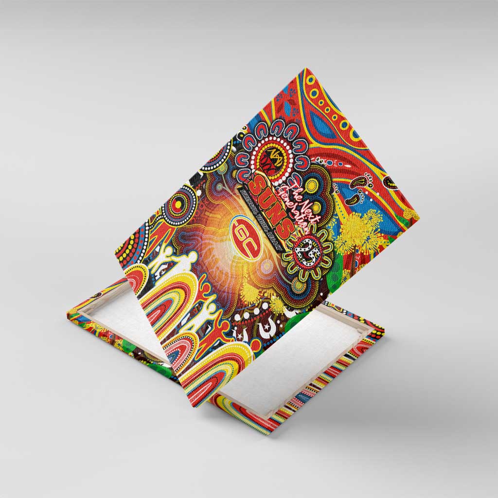 NAIDOC Week 2025 Suns Football Canvas Wall Art Aboriginal Dot Painting