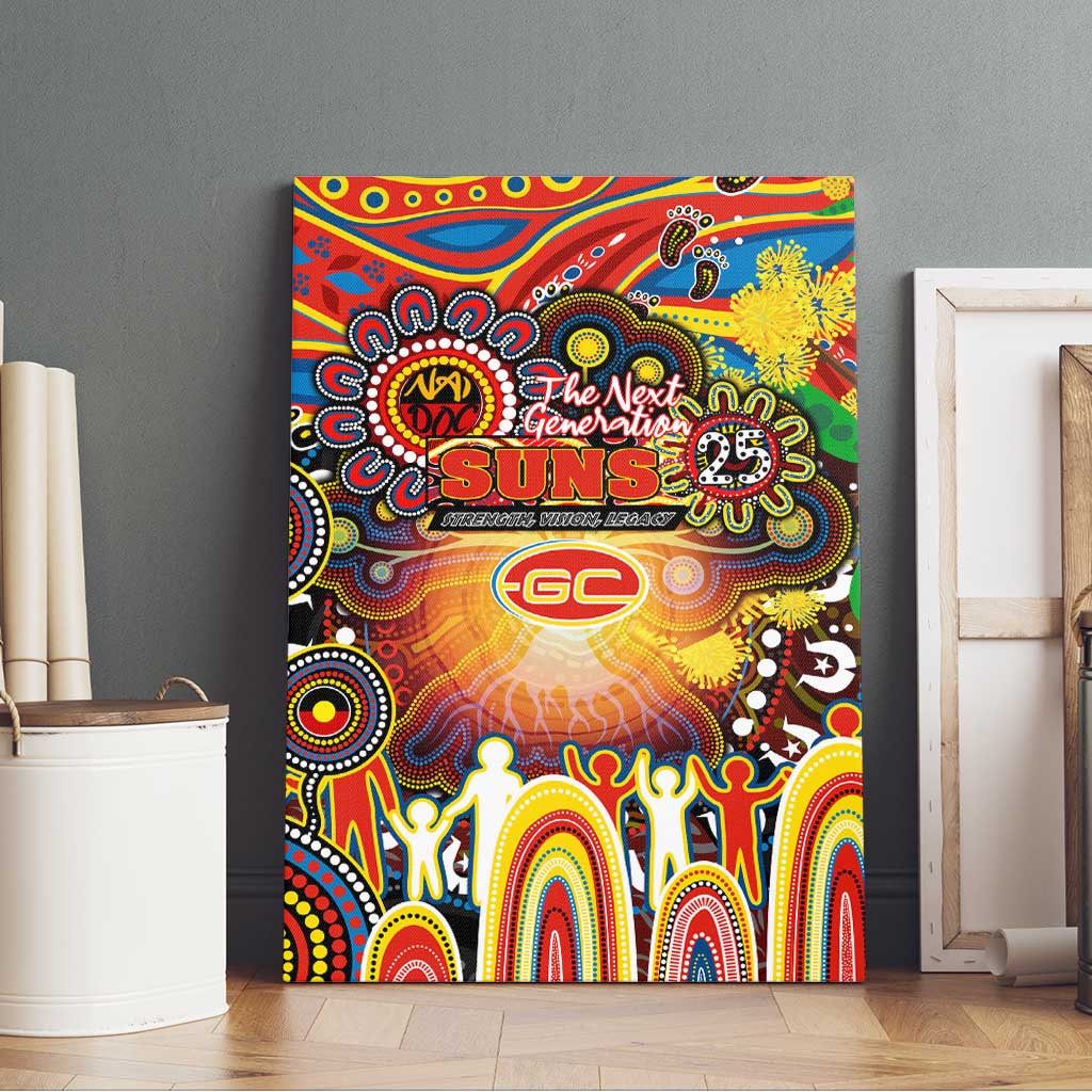 NAIDOC Week 2025 Suns Football Canvas Wall Art Aboriginal Dot Painting