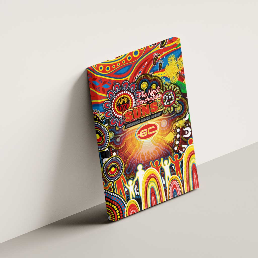 NAIDOC Week 2025 Suns Football Canvas Wall Art Aboriginal Dot Painting