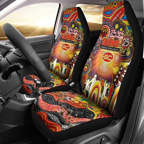 NAIDOC Week 2025 Suns Football Car Seat Cover Aboriginal Dot Painting