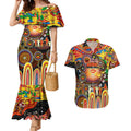 Personalised NAIDOC Week 2025 Suns Football Couples Matching Mermaid Dress and Hawaiian Shirt Aboriginal Dot Painting